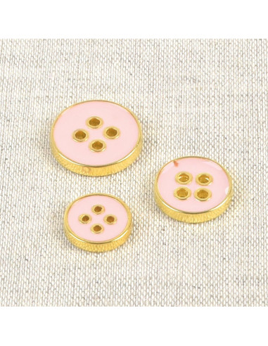 Lacquered 4-hole button - Pink