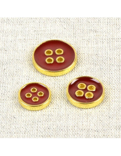 Lacquered 4-hole button - Red