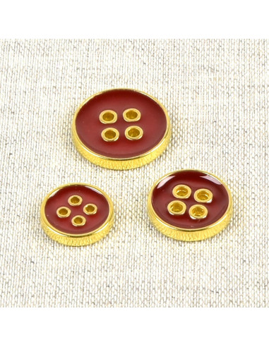 Lacquered 4-hole button - Red