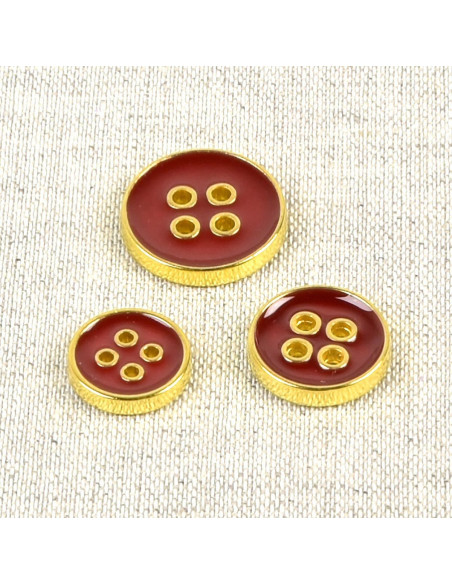 Lacquered 4-hole button - Red