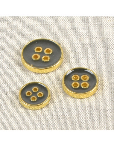Lacquered 4-hole button - Gray