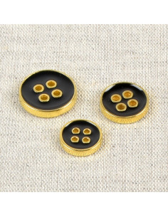 Lacquered 4-hole button - Black