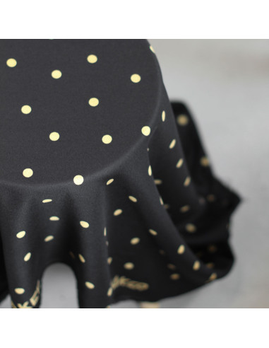 Jolly Dots viscose crepe fabric - Black