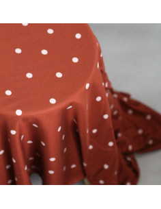 Jolly Dots Viscose Crepe Fabric - Terracotta
