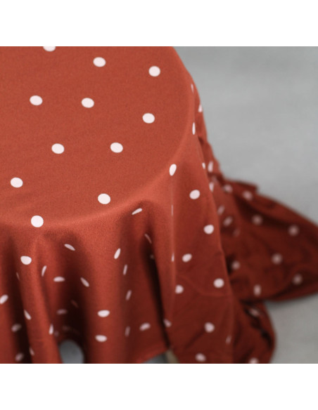Jolly Dots Viscose Crepe Fabric - Terracotta