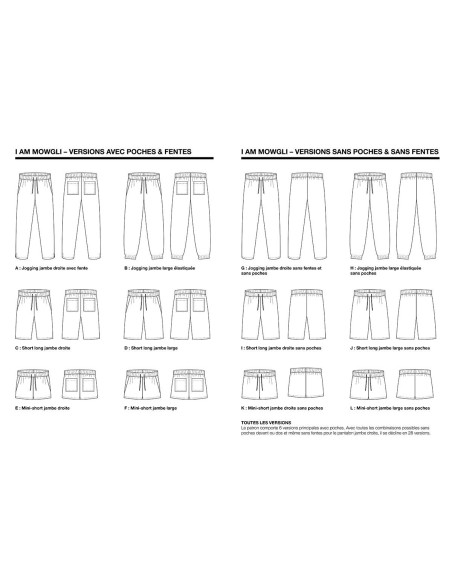 Mowgli jogging shorts and mini-shorts pattern - I am patterns