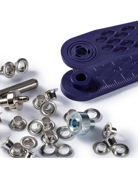 Box of 50 eyelets 4 mm with setting tool - Silver