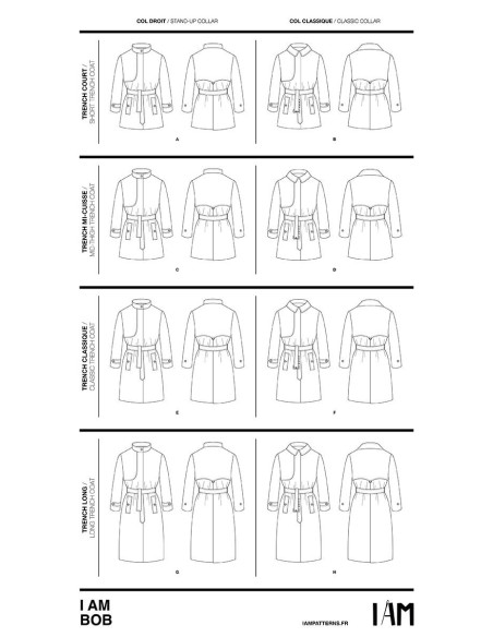 Trench coat pattern Bob - I am patterns