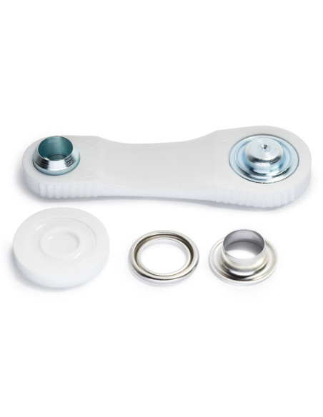 Box of 10 eyelets 14 mm with setting tool - Silver
