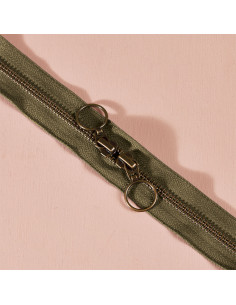 Ivy Green brass double slider zipper 60 cm - Atelier Brunette