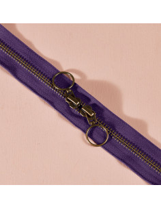 Double slider brass zipper Majestic Purple 60 cm - Atelier Brunette