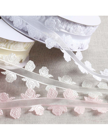 Ribbon and Roses - Ecru