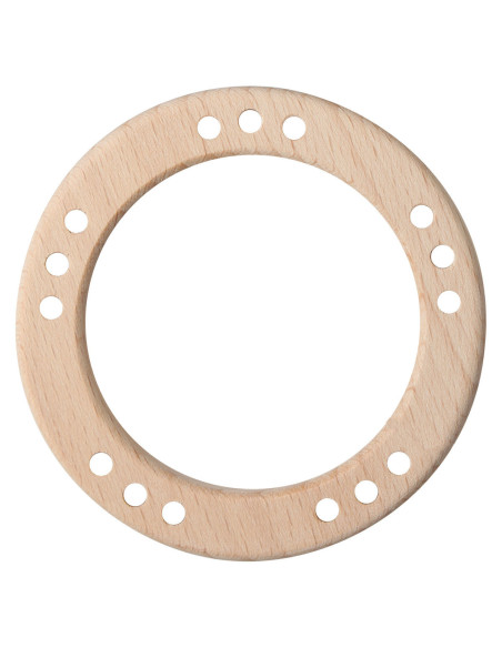 Wooden rings with holes - 80 mm