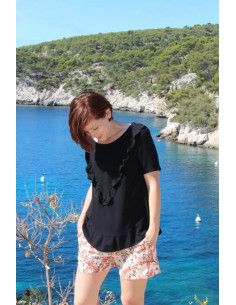 Black viscose crepe fabric - Églantine & Zoé 2