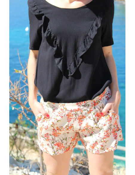Black viscose crepe fabric - Églantine & Zoé