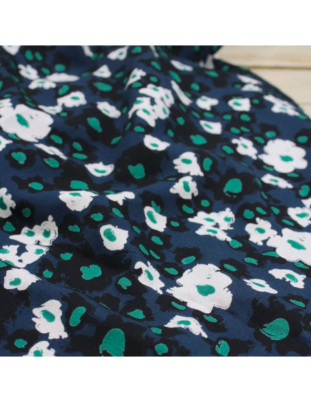Carlota Atlantic Blue Viscose Twill Fabric - Églantine & Zoé