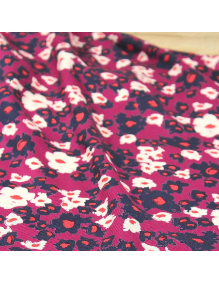 Magenta Pink Carlota Viscose Twill Fabric - Églantine & Zoé