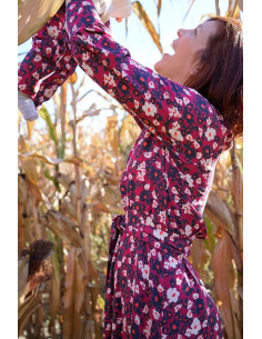 Magenta Pink Carlota Viscose Twill Fabric - Églantine & Zoé 2