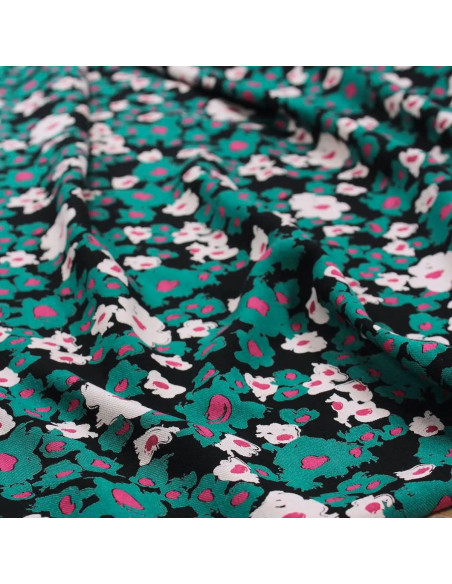 Carlota black licorice viscose twill fabric - Églantine & Zoé
