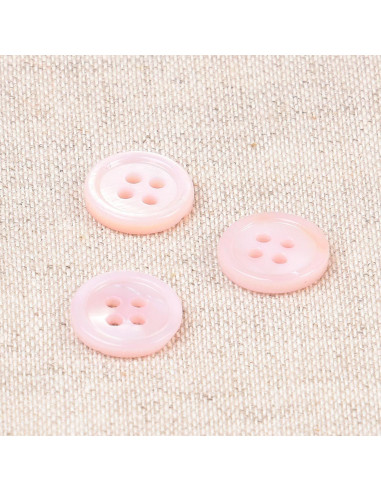 4-hole shell button 11 mm - Pink