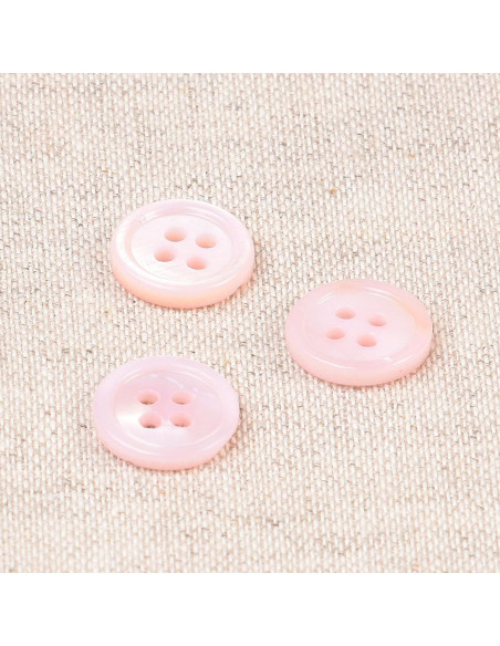4-hole shell button 11 mm - Pink