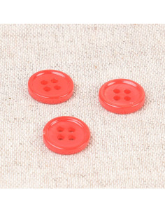 4-hole shell button 11 mm - Red