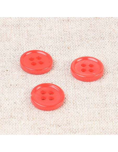 4-hole shell button 11 mm - Red