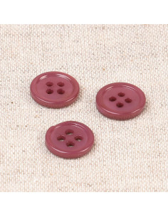 4-hole shell button 11 mm - Beaujolais