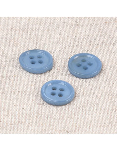 4-hole shell button 11 mm - Blue