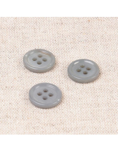 4-hole shell button 11 mm - Ash gray
