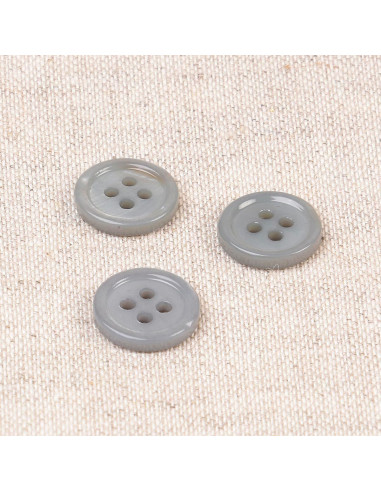4-hole shell button 11 mm - Ash gray
