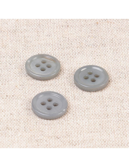 4-hole shell button 11 mm - Ash gray