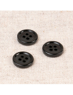 4-hole shell button 11 mm - Black