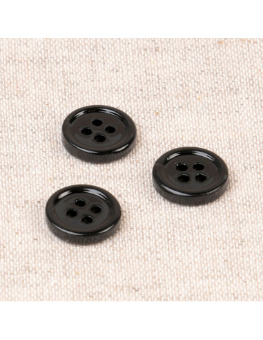 4-hole shell button 11 mm - Black