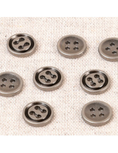 10 mm Metal Button - Gunmetal