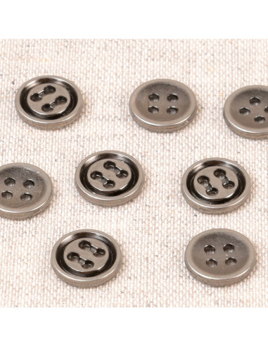 10 mm Metal Button - Gunmetal