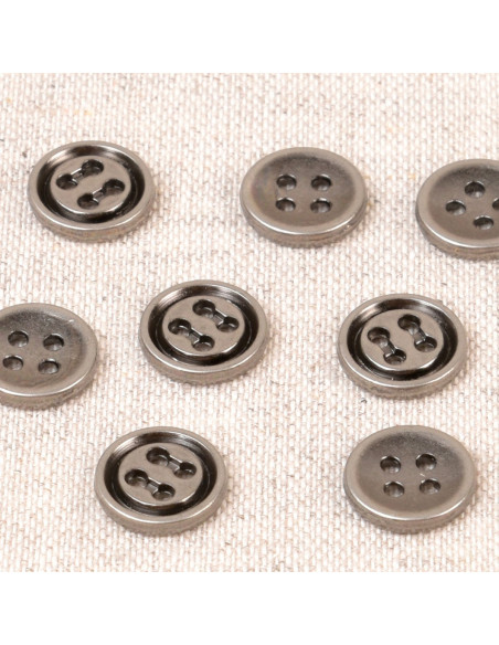 10 mm Metal Button - Gunmetal
