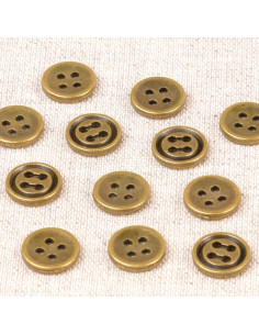 10 mm Metal Button - Brass