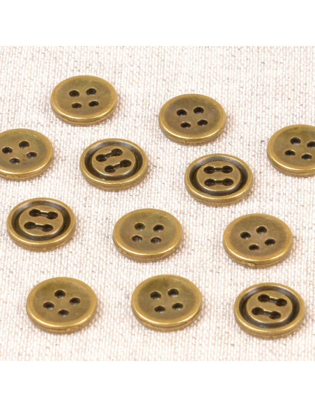 10 mm Metal Button - Brass