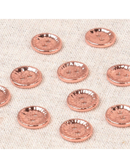 Fancy metal button 11 mm - Rose gold