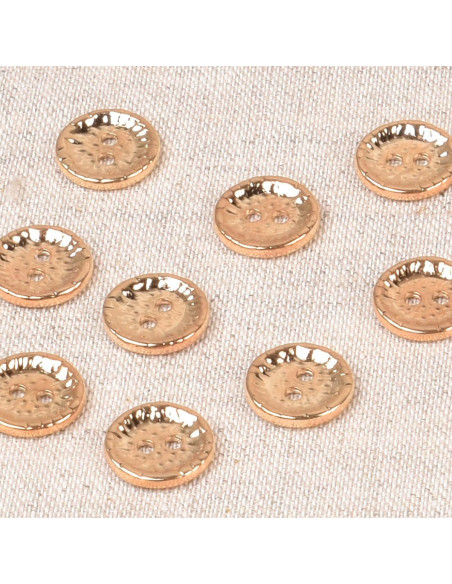 Fancy metal button 11 mm - Gold