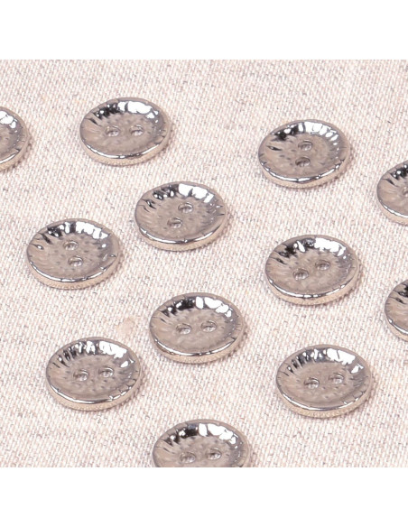 Fancy metal button 11 mm - Silver