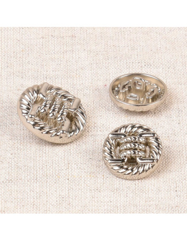 Metal tail knot button - Silver