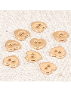 Metal heart button - Gold