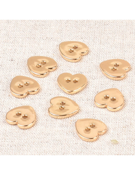 Metal heart button - Gold