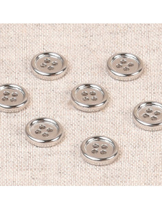 Sarah Metal Button - Silver
