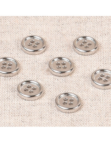 Sarah Metal Button - Silver