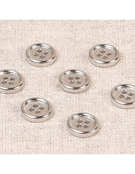 Sarah Metal Button - Silver