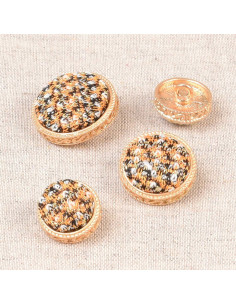 Metal knit shank button - Yellow
