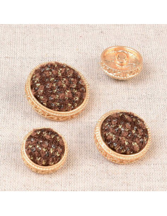 Metal knit shank button - Brown